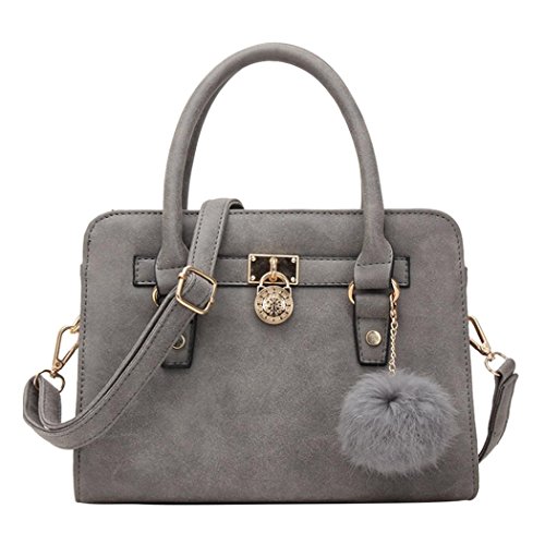 Preisvergleich Produktbild SUNNSEAN Tasche,Mode Frauen Leder Schultertasche Handtasche Tote Handtasche Damen Messenger-Satchel Beutel Umhängetaschen Bag Daypacks (Grau)