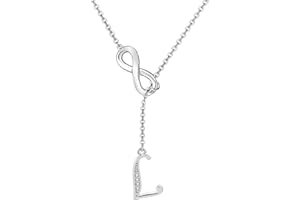 SAMINO Colliers pour Femmes,Collier Illimité Lettres A-Z Initiales Réglable 47+4.5cm pour Femmes Filles Sœurs Amies Fête des Mères Cadeau Maman Cadeaux D'anniversaire Noël Remise Diplôme