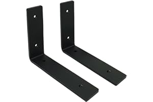 MLOQI 2 Piezas Escuadras para Estanterias, Soportes para Estantes, Escuadras Metalicas de L, Grueso de 5 mm con Tornillos Capacidad de Carga 50 kg (15 cm)