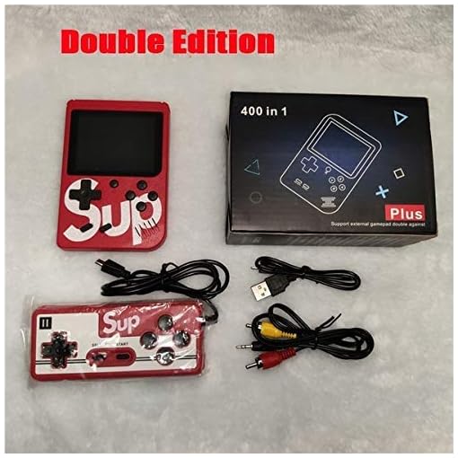 QAWACHH SUP 400 in 1 Games Retro Game Box Console Handheld with 1 Remote Control (Red) - Image 3