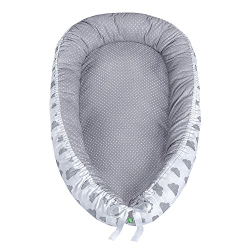 LULANDO multifunktionales Babynest Kuschelnest Babynestchen (80 x 45 cm). Weiches und sicheres Baby-Reisebett Babybett Nestchen für Neugeborene. - 2