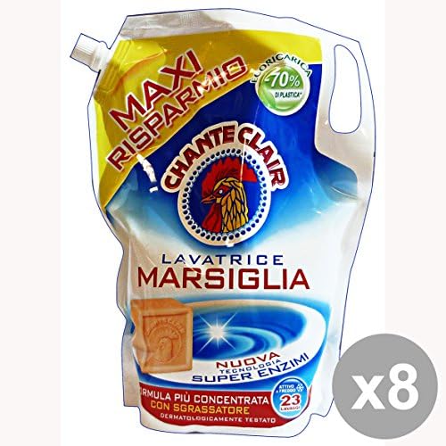 CHANTE CLAIR Set 8 Washing Machine Liquid Bag 23 Mis. Marseille Detergents Home