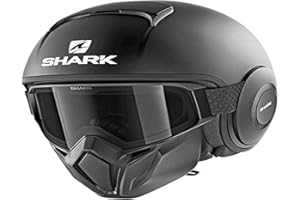 SHARK NC Casco per Moto, Hombre, Negro, XS, negro