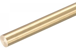 sourcing map Asta in ottone, asta rotonda in ottone, diametro 12 mm, lunghezza 300 mm, per modello RC fai da te, confezione da 1