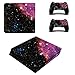 Produktbild Stillshine PS4 Slim Skin Aufkleber Sticker Design Folie schützende Haut Schale für Sony Playstation 4 Slim Konsole & 2 Dualshock Controller (Starry Pink-Black)