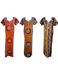 Indiatrendzs Women's Cotton Nighty Printed Multi Color Nightwear Combo Of 3 (Chest 46)