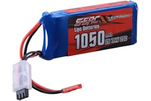 SUNPADOW 2S JST Lipo Battery 7.4V 20C 1050mAh for RC Airplane Quadcopter Helicopter Drone Quadcopter FPV Model Racing Hobby