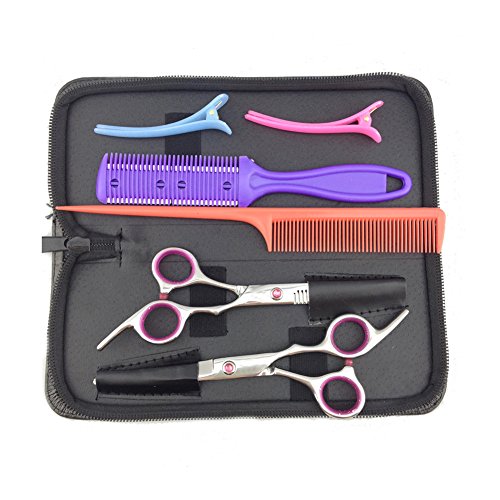 Surker Professional Hairdressing Scissors 6 inch Scissors Set With Comb And Hair Clippers Self Hair Cutting Case