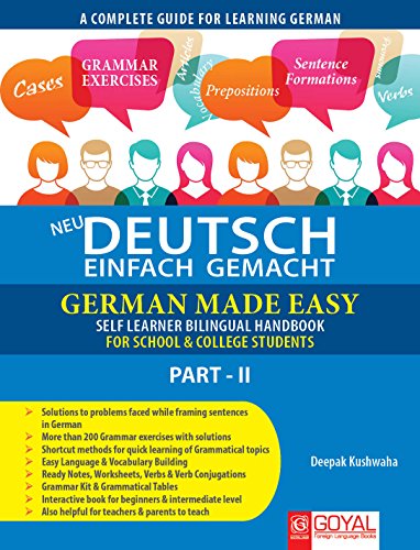 NEU DEUTSCH EINFACH GEMACHT GERMAN MADE EASY PART - 2 Self Lerner Bilingual handbook