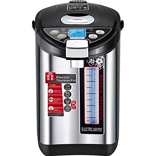 Electric Kettles YANFEI Stainless Steel Hold Temperature Reservation Timer Multi-level Temperature Control 5.0L LCD Display Smart Panel quick boiling (Color : BLACK)