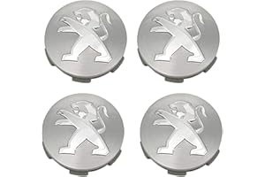 WOAFEY Tapacubos 4 PCS 60mm para Peugeot 3008 307 408 308S 508L 4008 Tapacubos de Centro de Rueda de Coche Cubierta de Llantas de Estilo Automático Insignia Emblema Pegatina Tapas de Cubo de Rueda