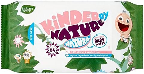 Jackson Reece Kinder by Nature Natural Unscented Baby Wipes (64) - Pack of 6
