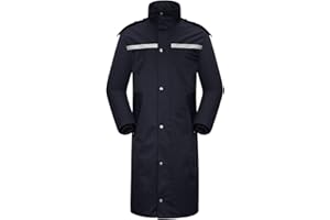 Coutyuyi Homme Veste de pluie imperméable à long manteau de pluie pour capuche réutilisable Vêtements de pluie légers réfléchissants