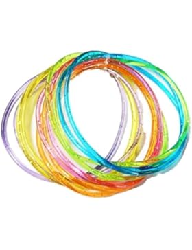 Satz Von 12 Mehrfarbige Glitter Gummy Armbänder / Bands