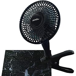AAirArtDeco Mini Ventilateur à Clip 15 cm de Diamètre | 2 Vitesses | Fonctionnement Silencieux | Ventilateur de Refroidissement Portatif I Ventilateur Portable Pour la Maison ou le Bureau | Noir