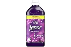 DASH Lenor Suavizante Lavadora Concentrada, 74 Lavados, Amatista Rosa, Perfume Cada Noche hasta una Semana, Floral