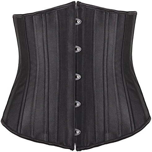 PULABO Woman Corset 24 Steel Boned Satin Underbust Waist Training Corset Bustier