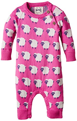 Kite Baby Girls' Ewe Lamb Romper, Pink, 12-18 Months