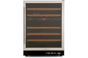 CDA FWC604SS 60cm Dual Zone Freestanding Under Counter Wine Cooler Stainless Steel, 400044397