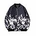 Produktbild VENMO Männer Jacke Biker Motorrad Zipper Feuer Outwear Warm Mantel Herren Klassik Kühlen Zipper Biker Kunstleder Jacke Motorrad Bomber Lederjacke Mäntel (XXXXXL, Black)