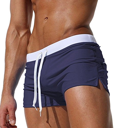 URAQT Bañadores de Natación del Boxeador Atractivos de la Manera de la Cintura Baja Aguas Termales de Natación de Bolsillo Troncos