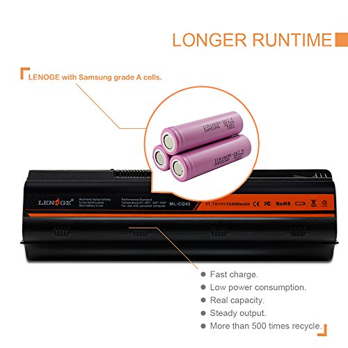 LENOGE Hochleistung Neu Akku Li-ion Ersatz Laptop Batterie Für HP Pavilion DM4 DV3-4000 DV5-2000 DV6-3000 Serie; geeignet für WD549AA (Li-ion, 11.1V 12 zell 10400mAh ) - 5