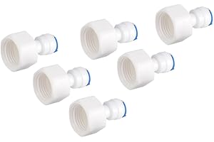 WOSUME Wasserfilter Schnellanschluss, Schlauch Anschluss, 6 Stück 1/4 Rohr Außendurchmesser Zu 1/2 Buchse Schnellanschluss Für Wasserfilter-umkehrosmose