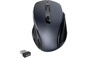 ELI73 Wireless Mouse for Laptop, 3200 DPI Optical, 2.4G Ergonomic Computer Mouse, 24 Months Battery, 6 Buttons Cordless Mouse, Portable Optical USB Mouse for PC Windows Mac Chromebook (Navy)