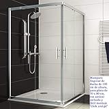 Altura 195 cm angular de 70x80 cm apto para plato de ducha de 70x80 cm