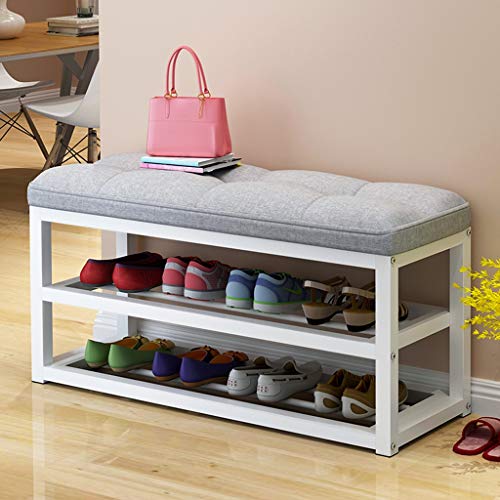 NSGP Schuhregal mehrlagig, einfach staubdichter Aufbewahrungsschuhschrank, schmiedeeiserne Wirtschaft Moderne Montage Schuhbank (Farbe : Gray, größe : 45 * 70cm)