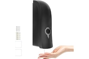 LTZGO 300ml Dispenser di Sapone Manuale Singola Testa, Supporto per Shampoo Liquido ABS Ricaricabile Dispenser Sapone per montaggio a parete,sapone da bagno,gel doccia Per Cucina Bagno Ufficio Hotel-Nero