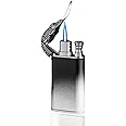 P PIPITA Refillable Torch Lighter, Magic Dual Flame Crocodile Lighter, Dual Flame Lighter, Creative Windproof Crocodile Gas Lighter, Cool Dual Jet Flame Butane Lighter,Gift for Men (No Gas) (Gray)