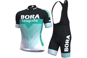 louizumify Maillots de ciclismo de manga corta para hombre Conjunto de ropa de verano, culottes de ciclismo con acolchado de gel 3D
