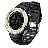 prosperveil Digitale Herren-Armbanduhr mit Kompass Höhenmesser Barometer Thermometer