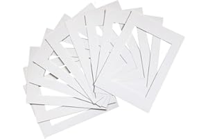 KUXUAN SKATES KuXuan Photo Mounts,10pcs Picture Mount Card,Cardboard Photo Frames 6x8,White Computer Cut Card Picture Photo Mounts for Frames