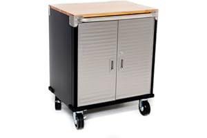 Seville Classics Garage Metal 2 Door Cabinet On Castors Commercial Quality