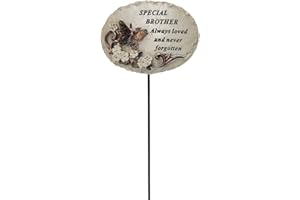ANGRAVEMEMORIALS Special Brother Always Loved Butterfly Memorial Tribute Stick Graveside Plaque