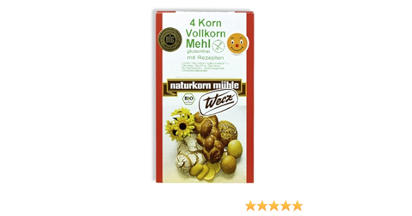 Werz 4 Korn Vollkorn Mehl Glutenfrei 2er Pack 2 X 500 G Karton Bio Amazon De Lebensmittel Getranke 