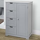 Miadomodo - Cómoda para baño con cajones espaciosos de madera (color gris) - tamaño L aprox. 56/83/30 cm