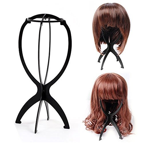 Ardisle Black Wig Display Stand Mannequin Dummy Head Hat Cap Hair Holder Storage Folding