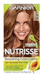 Garnier Nutrisse Nourishing Color Creme, 63 Light Golden Brown (Brown Sugar) (Packaging May Vary)