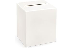 PartyDeco Glückwunschkartenbox Geldbox Kartenbox Geschenkkartenbox Creme 24x24x24cm- Creme Weiß