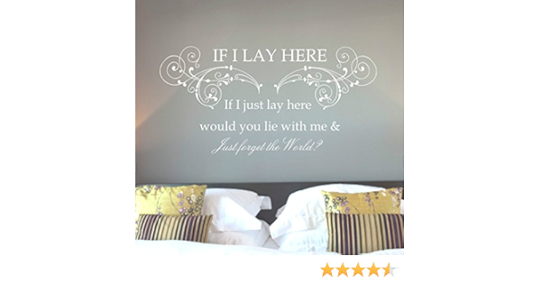 Decor Decals Stickers Vinyl Art If I Lay Here Schnee Patrouille Chasing Autos Musik Text Aufkleber Wandaufkleber Home Garden