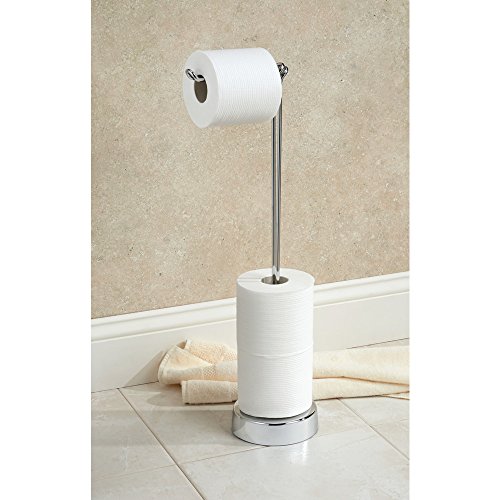 InterDesign Classico Freistehender Toilettenpapier-Halter fürs Bad – Groß, Chrom - 6
