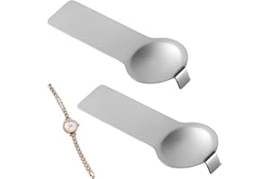 VNIDJGB 2 Pcs Italian Bracelet Tool, Silver Stainless Steel Round Shaped Charm Tool, Double-Sided Bracelet Link Tools, Metal Jewelry Opener for Adding and Removing Charms Thumb Style Fitting Tools.