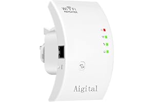 Aigital 2024 Newest WiFi Repeater, 300Mbps WiFi Extenders for Home, Single Band WiFi Range Extender, Internet Booster with Ethernet Port, Supports Access Point, Wall Plug Design, WPS Setup