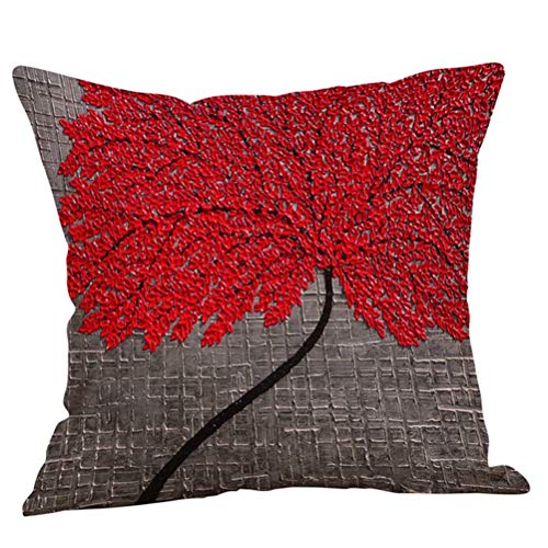 XRYMA 3D tree Printing Cotton Linen Home Decorative Throw Pillow Case Cushion Cover Words Sofa, 45cmx45cm