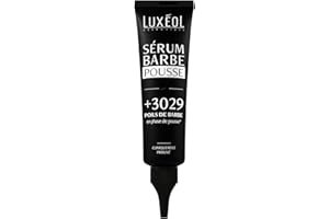 LUXÉOL - Sérum Barbe Pousse - Densité & Epaisseur - Aide À La Pousse De La Barbe & Amélioration Du Poils - Fabriqué En France - 60ml