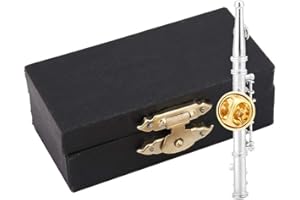 mootea Broche Clarinete, Broche del Clarinete del Chapado, Mini Flauta en Forma de Accesorio de Broche de Instrumento Musical para la colección de Regalos