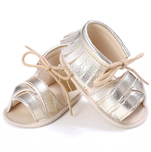 Baby Schuhe Auxma Baby Mädchen Sommer Quasten Sandalen Schuhe Prewalker für 3-6 6-12 12-18 Monat - 3